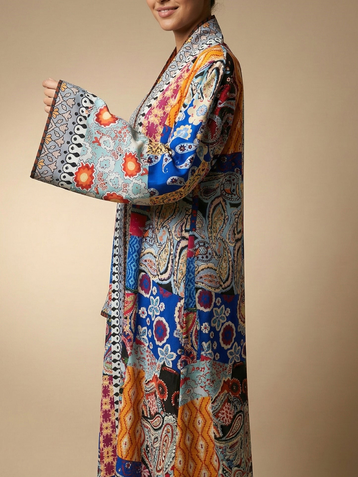 ZY-063 Bohemian Patchwork Multi-Color Jalabiya