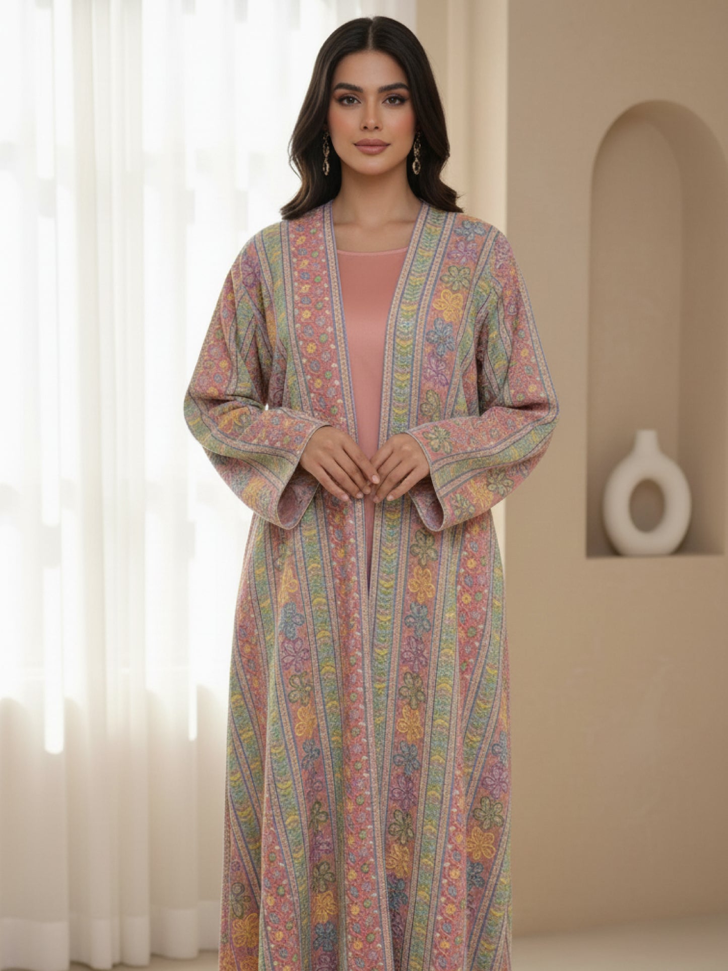 Abaya ZY-025 Rainbow Floral Embroidery