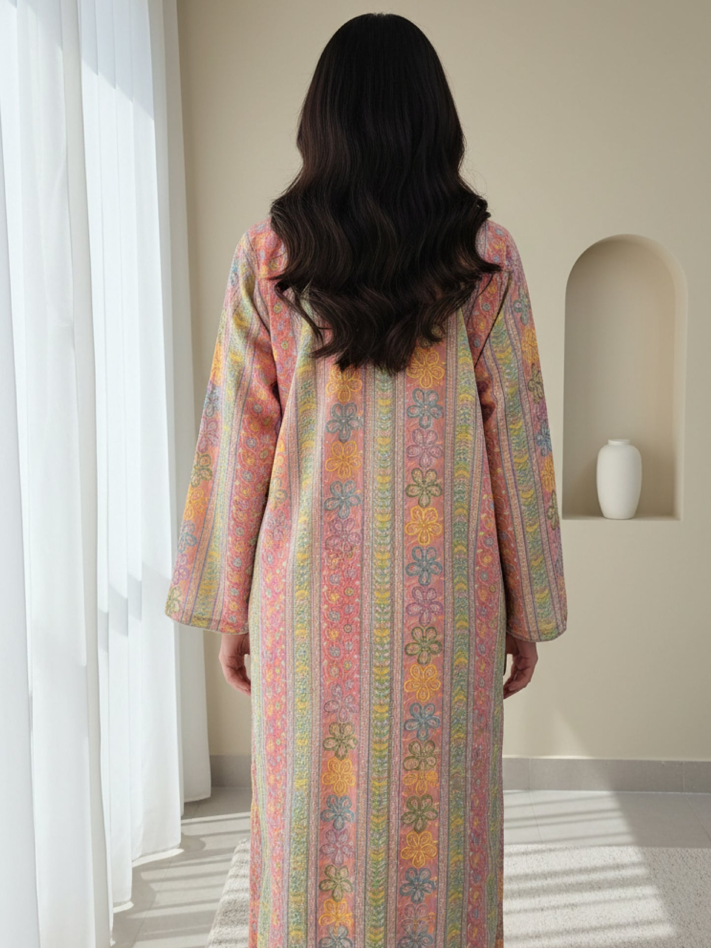 Abaya ZY-025 Rainbow Floral Embroidery