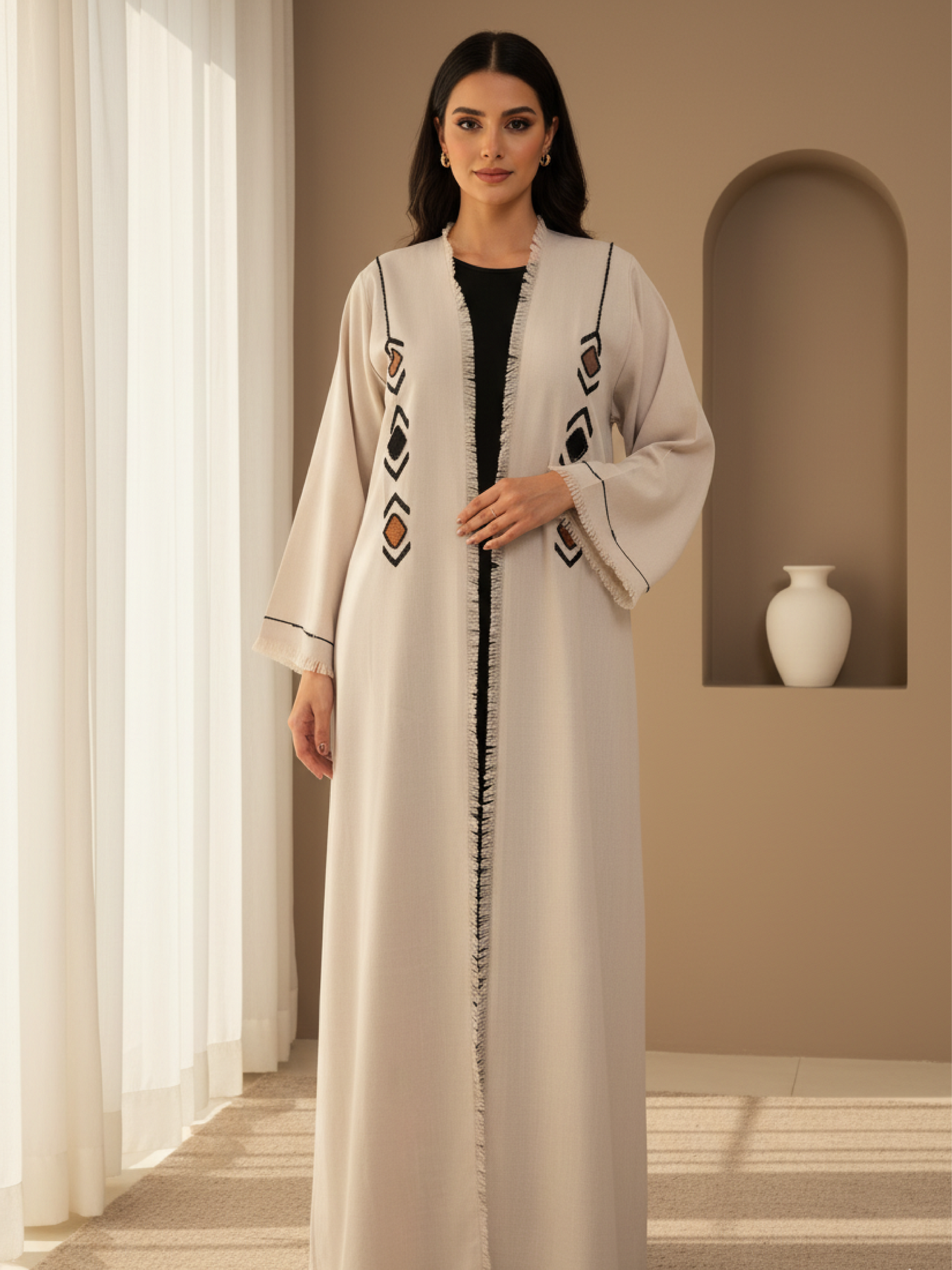 ZY-034 Beige Modern Embroidery