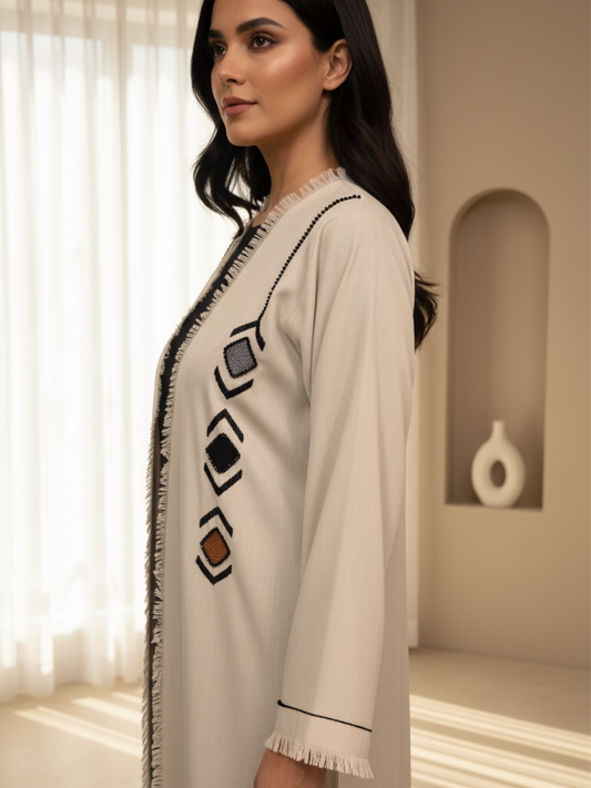 ZY-034 Beige Modern Embroidery