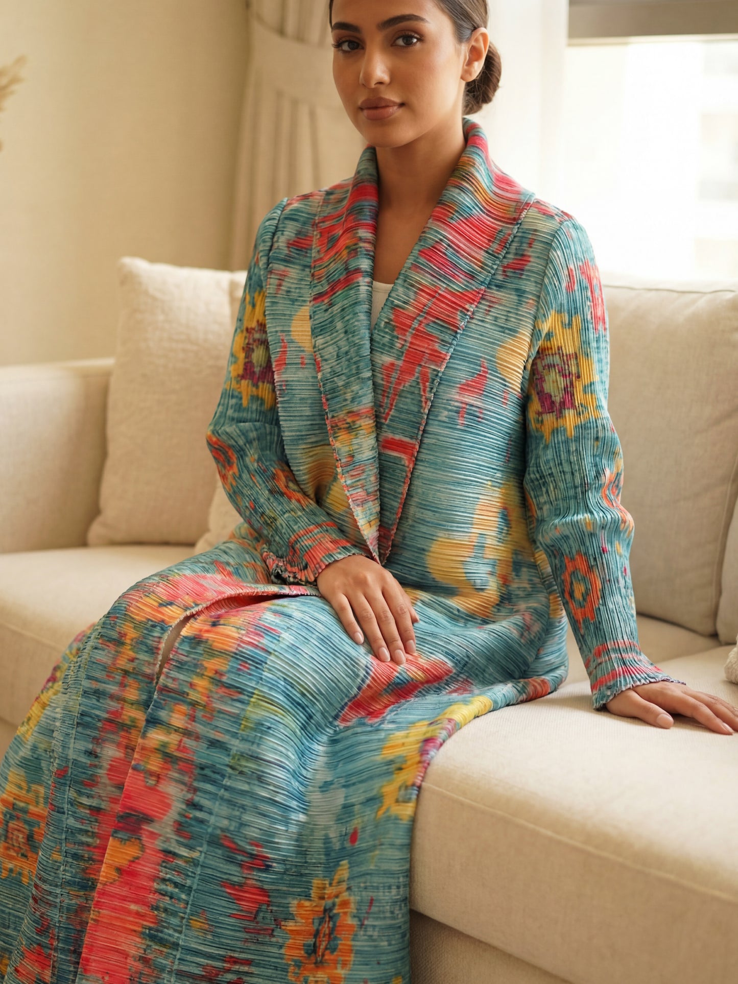 Multi-Color Abstract Pattern Abaya