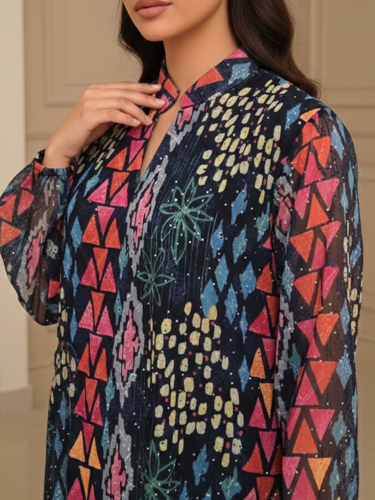 ZY-040 Multi-Color Geometric Pattern