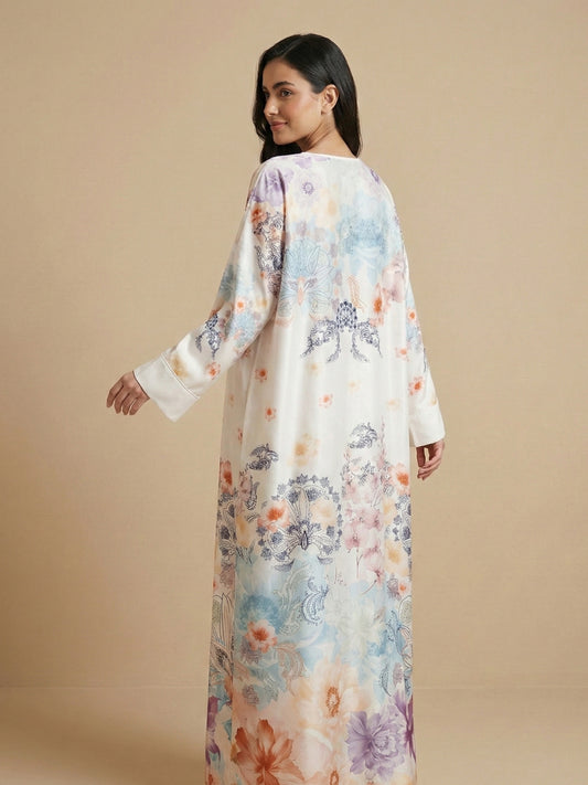 ZY-044 Ivory Floral Elegance Jalabiya