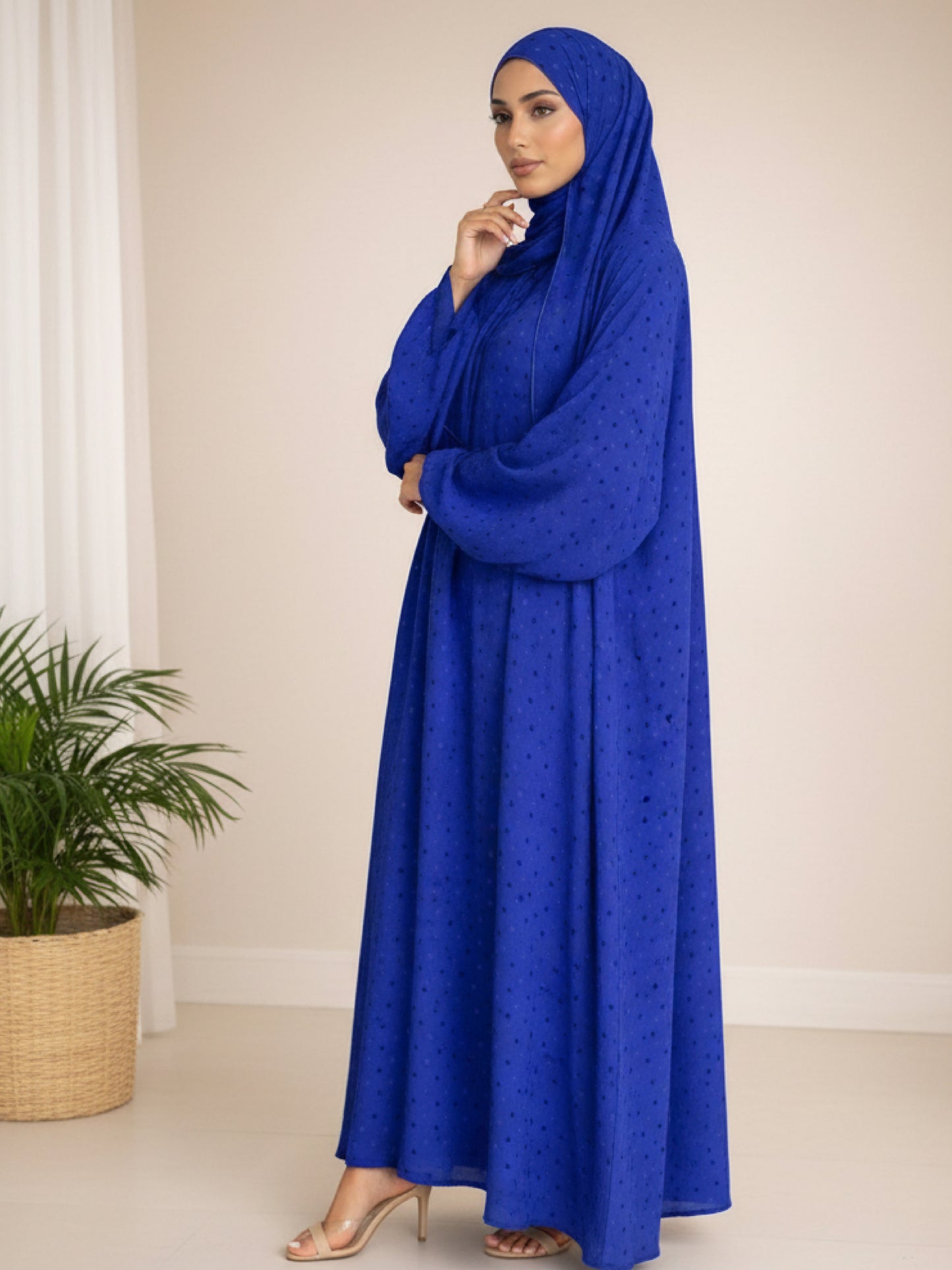 ZY-050 blue Prayer Abaya