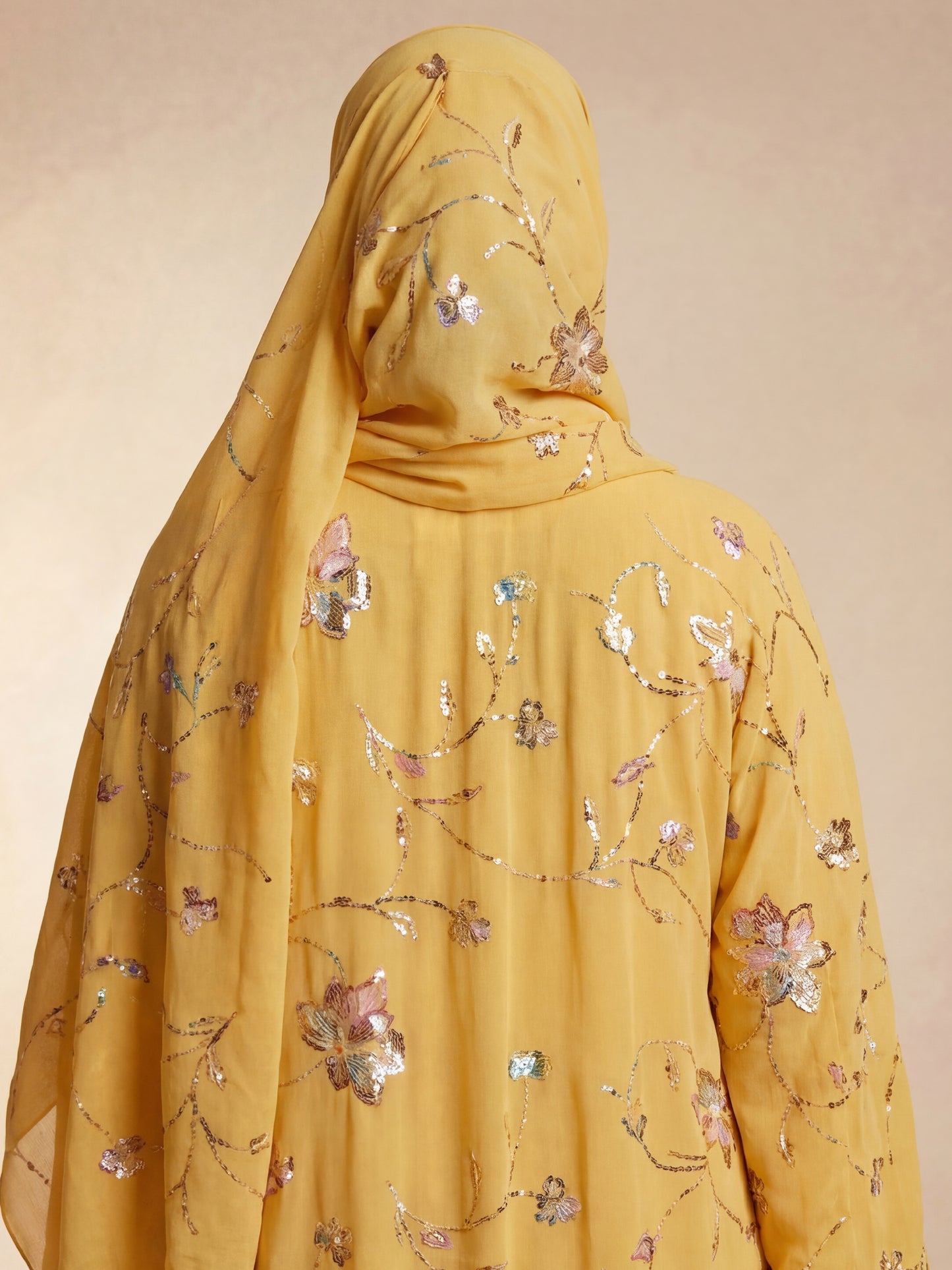 ZY-052 Mustard Embroidered Prayer Abaya