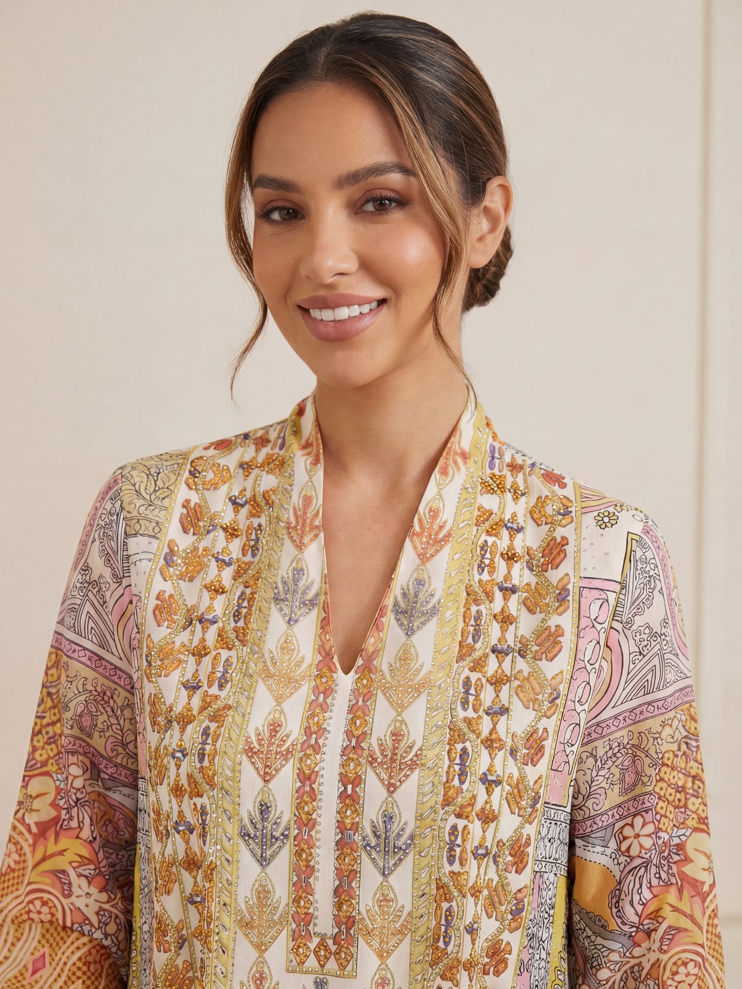 ZY-055 Pastel Luxe Printed Jalabiya