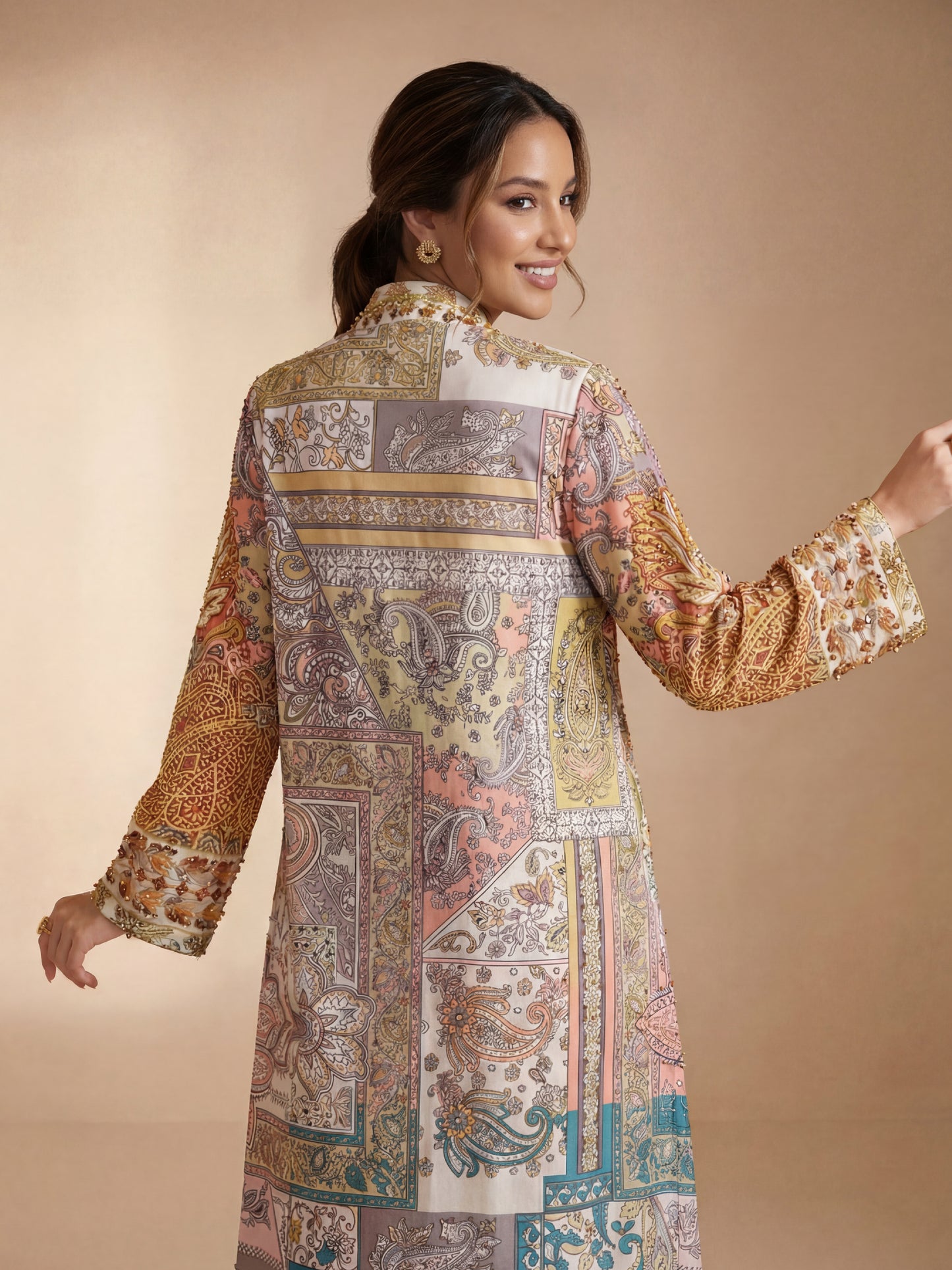 ZY-055 Pastel Luxe Printed Jalabiya