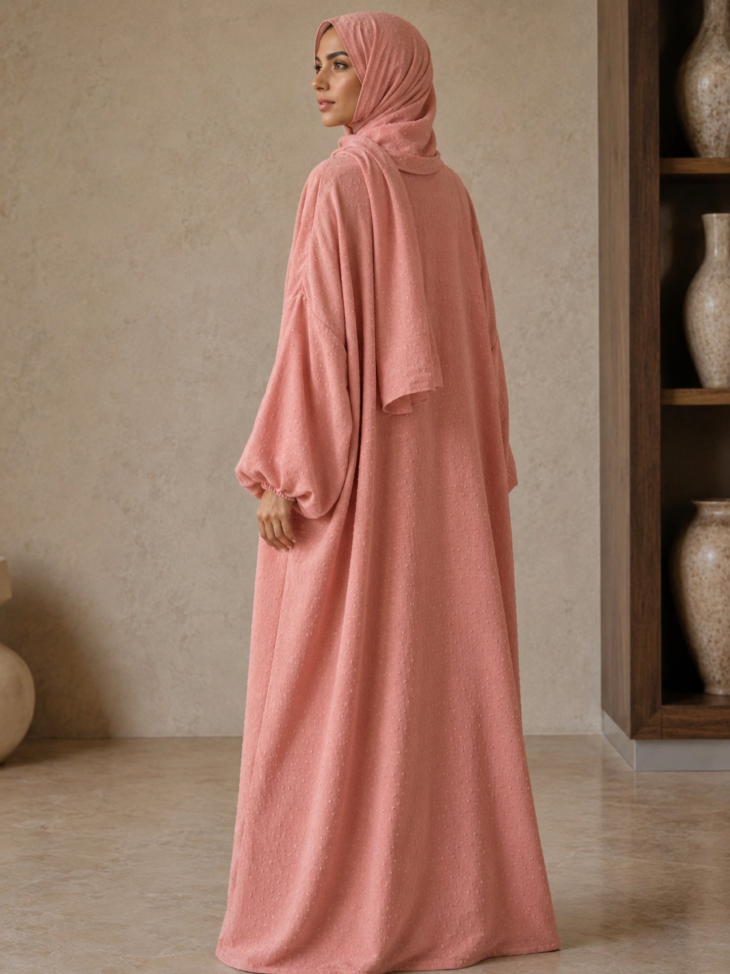 ZY-102 Dusty Pink Prayer Abaya