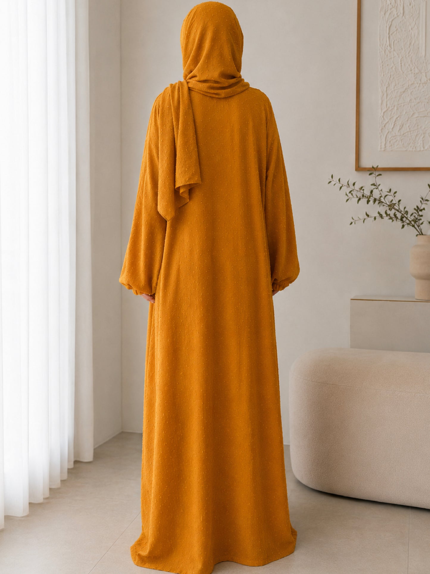 ZY-104 Mustard Prayer Abaya