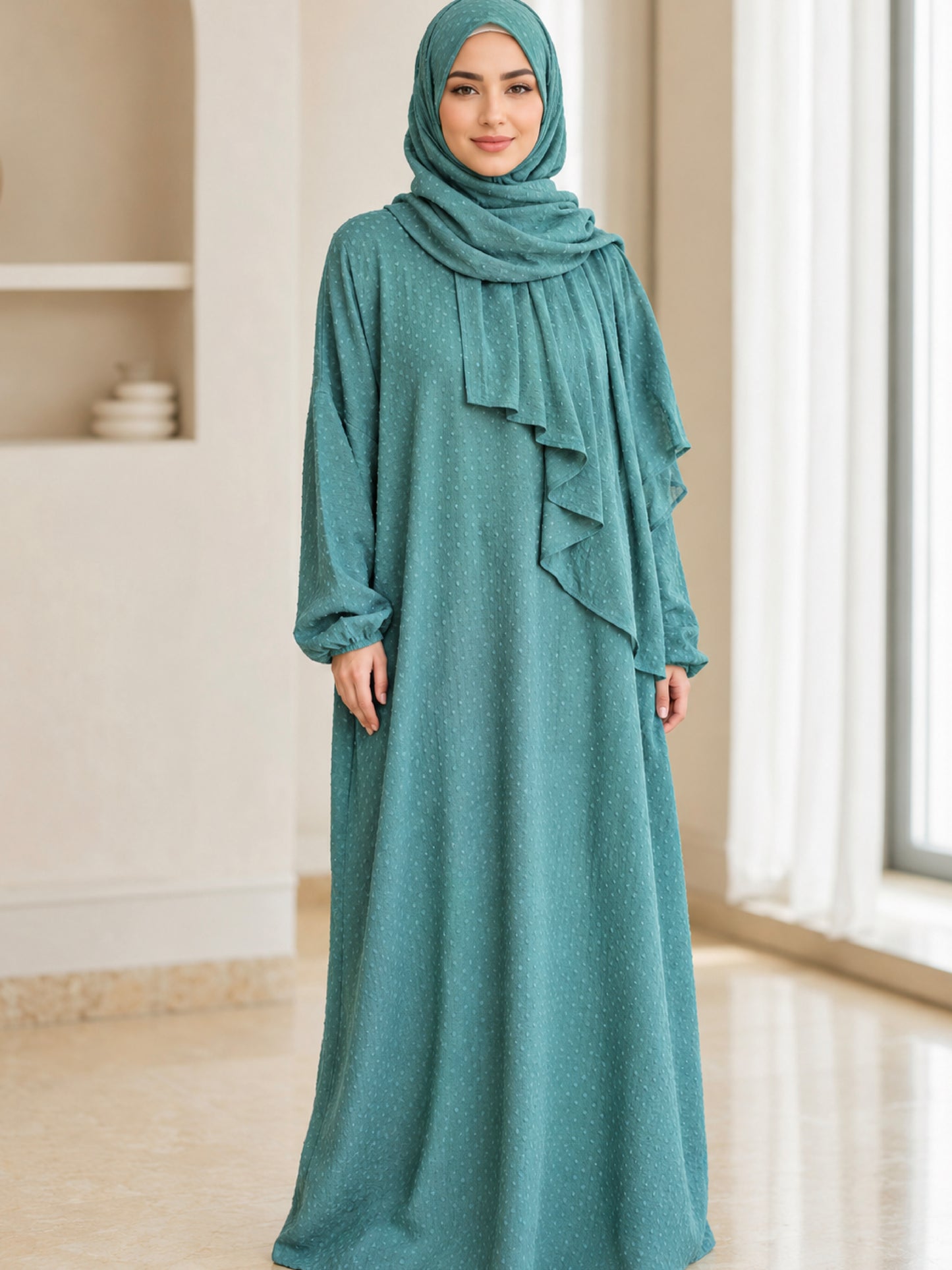 ZY-106 إسدال صلاة أخضر سيج